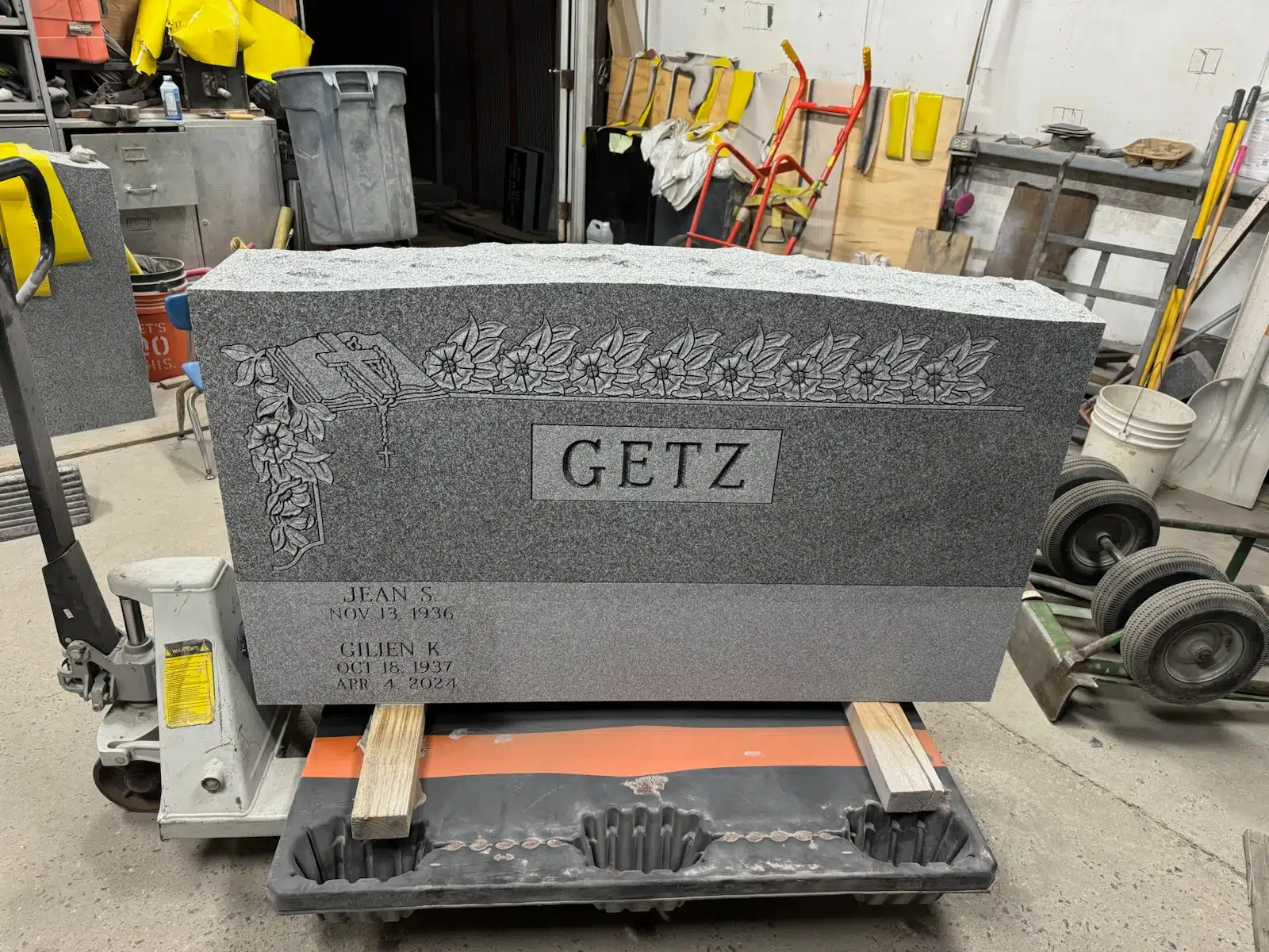 granite Memorial Stone hand-carved by Memorial Stone Shop in NJ — image 5