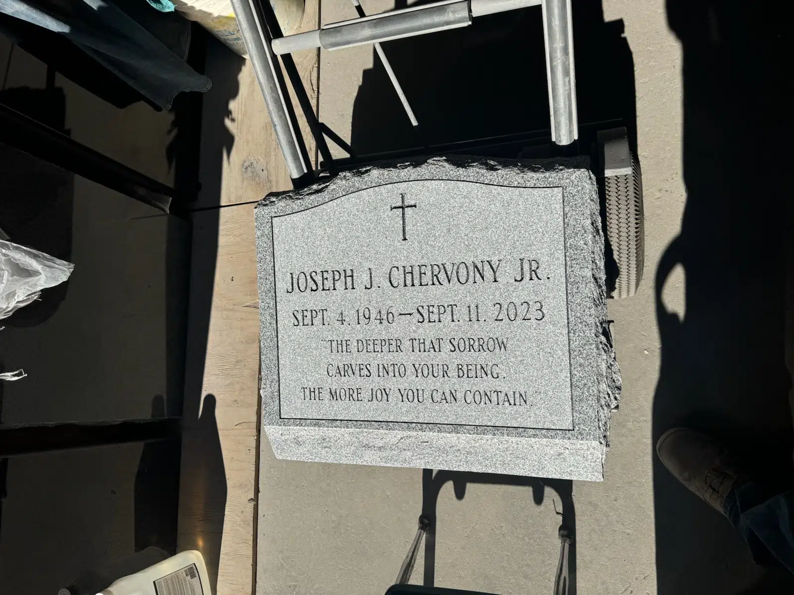 granite Memorial Stone hand-carved by Memorial Stone Shop in NJ — image 2
