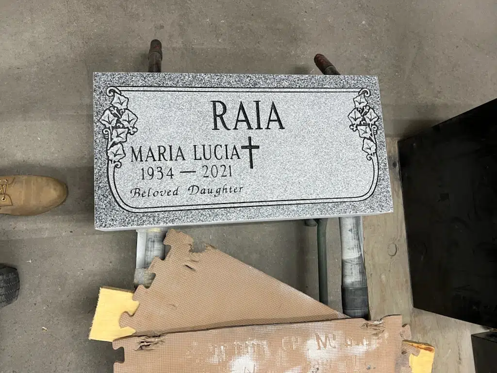 granite Memorial Stone hand-carved by Memorial Stone Shop in NJ — image 3